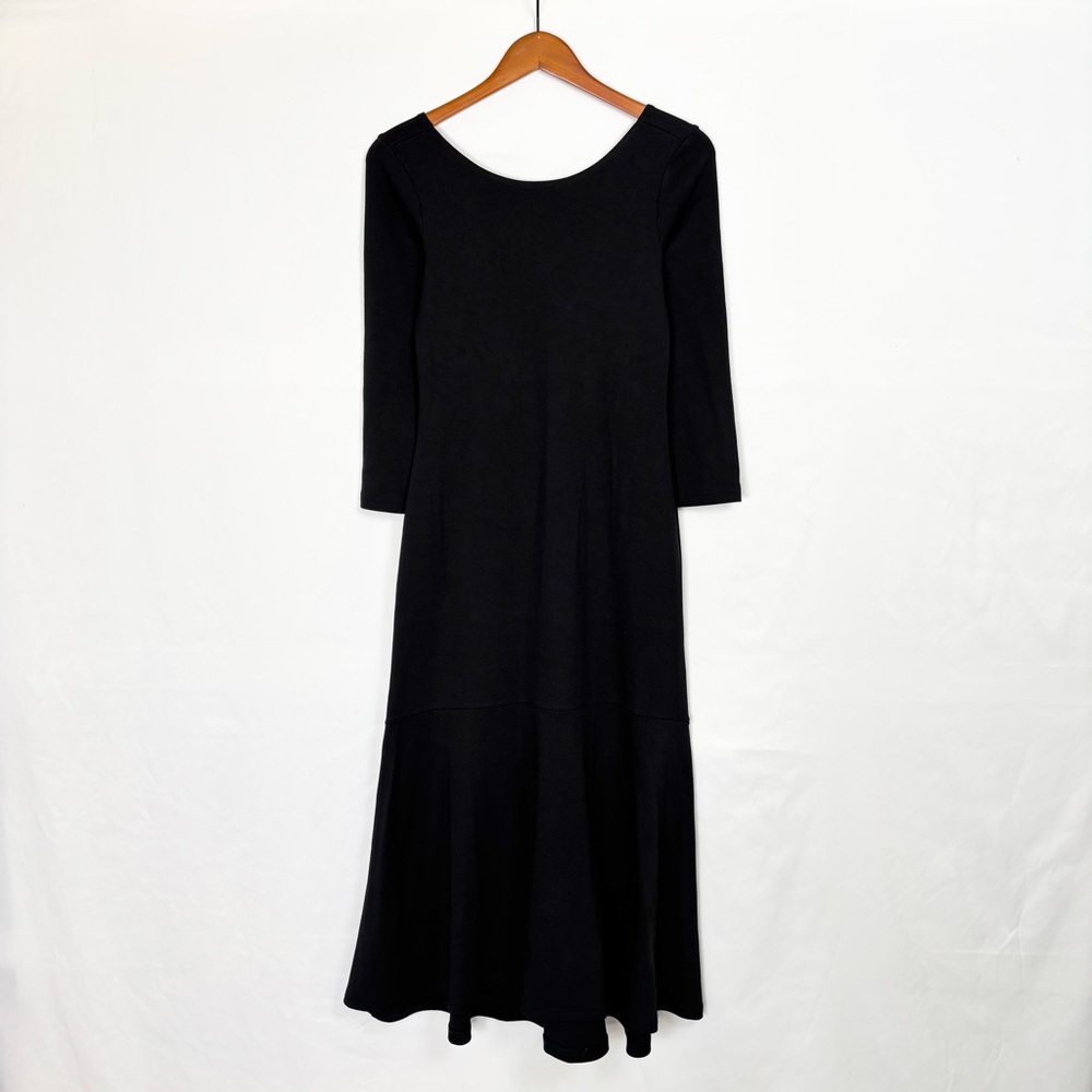 AYR Midi Gallery Low‎ Back Long Sleeve Dress Black Size M
